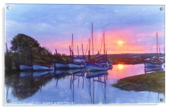 Boats At Blakeny a Digital Painting Acrylic by Ian Lewis