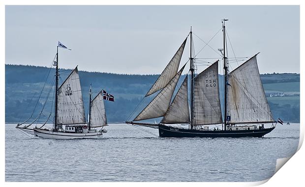 Tall ships Print by Sam Smith