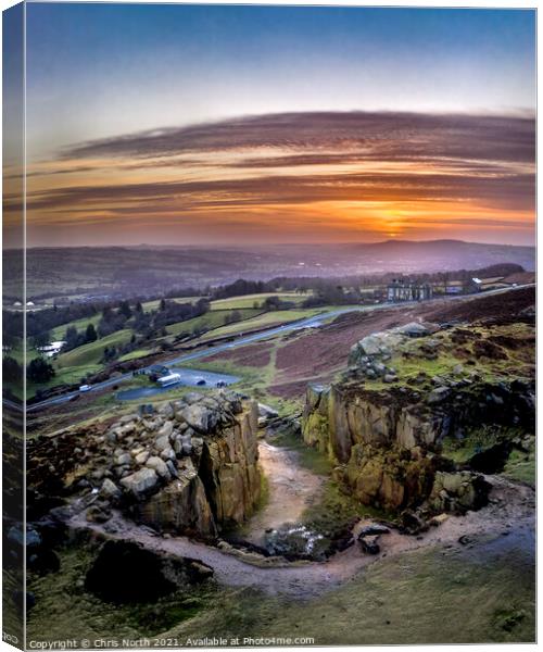 Sunrise over  Wharfedale. Canvas Print by Chris North