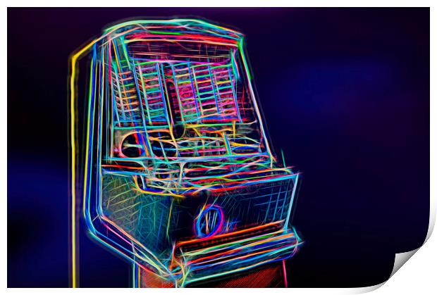 Neon Jukebox Print by Richard Downs