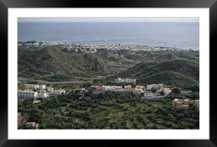 Villages on the edge of The Tabernas Desert in Almeria Provence, Spain. Framed Mounted Print by Peter Bolton