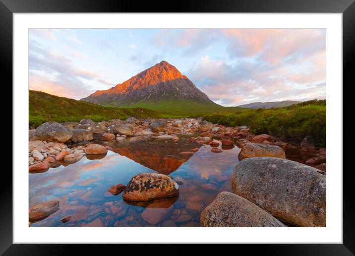 Sunrise at Buachaille Etive Mor. Framed Mounted Print by Tommy Dickson