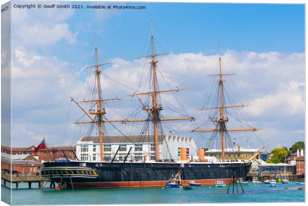 HMS Warrior at Portsmouth Canvas Print by Geoff Smith