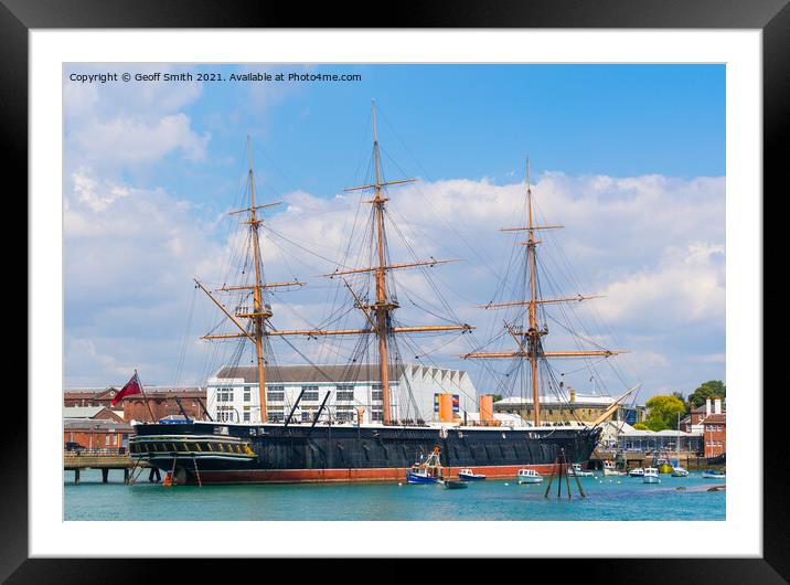 HMS Warrior at Portsmouth Framed Mounted Print by Geoff Smith