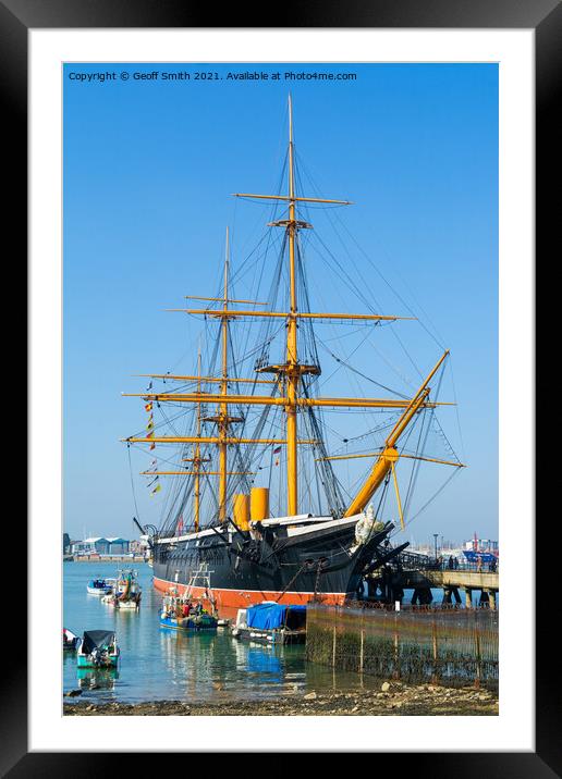HMS Warrior at Portsmouth Framed Mounted Print by Geoff Smith