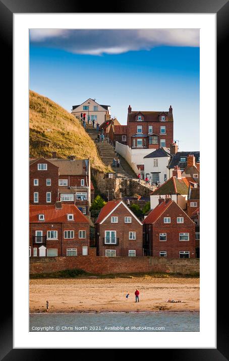 The 199 steps, Whitby. Framed Mounted Print by Chris North