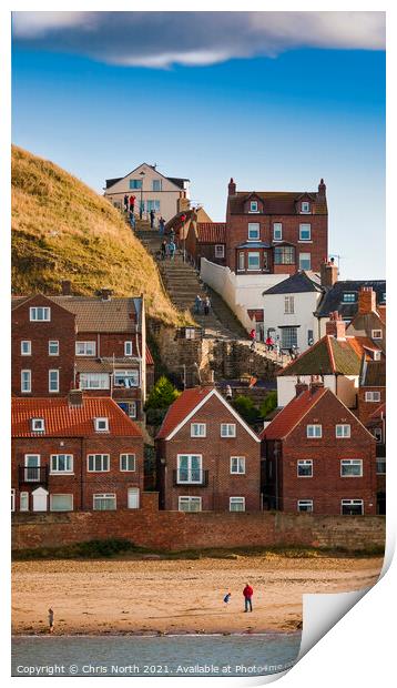 The 199 steps, Whitby. Print by Chris North
