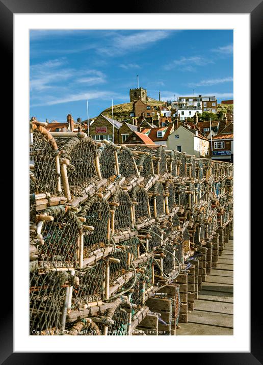 Lobster pots  of Whitby. Framed Mounted Print by Chris North