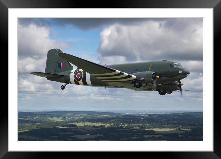 BBMF Dakota Over The Chilterns Framed Mounted Print by Oxon Images