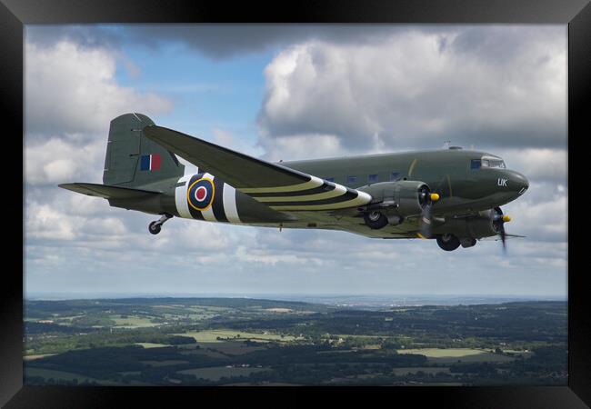 BBMF Dakota Over The Chilterns Framed Print by Oxon Images