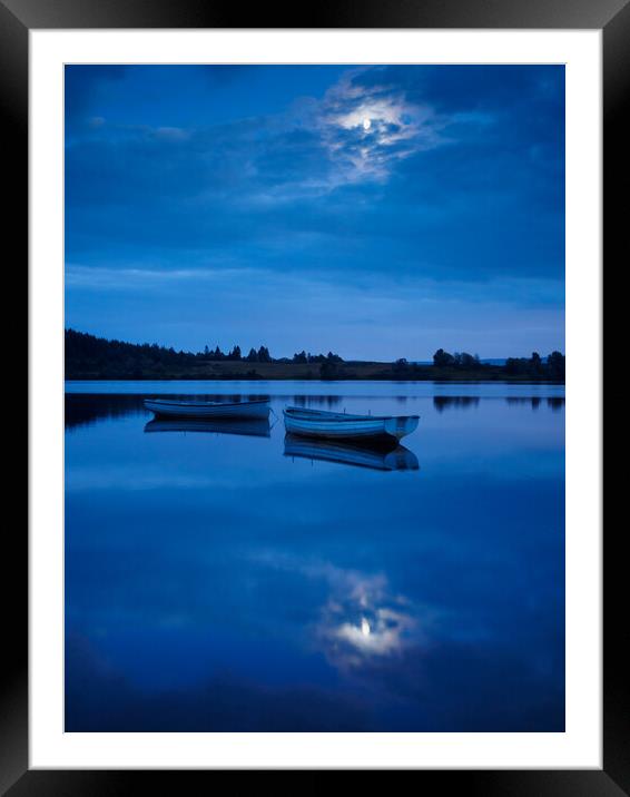 Moonlit Loch Rusky. Framed Mounted Print by Tommy Dickson