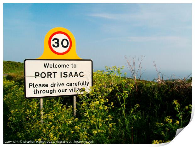 Welcome to Port Isaac Print by Stephen Hamer