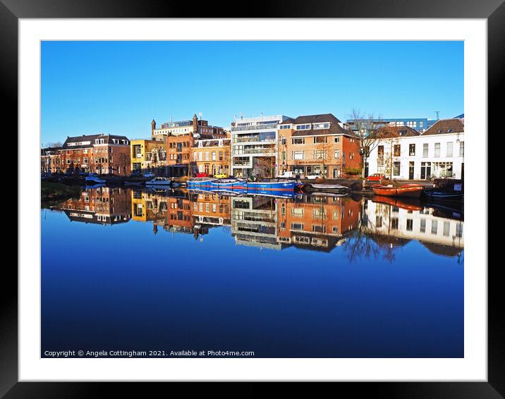 Reflections in Utrecht Framed Mounted Print by Angela Cottingham