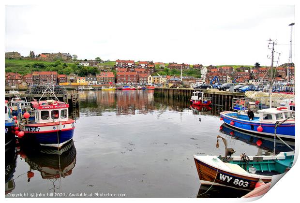 Harbour at Whitby in North Yorkshire. Print by john hill