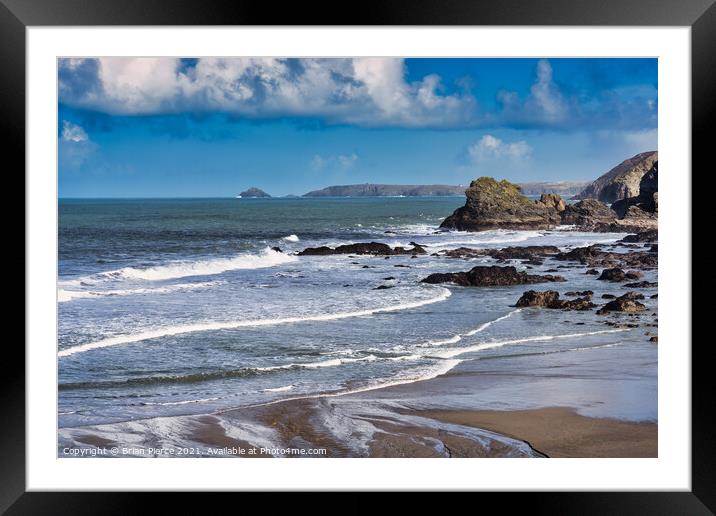 St Agnes beach, Cornwall Framed Mounted Print by Brian Pierce