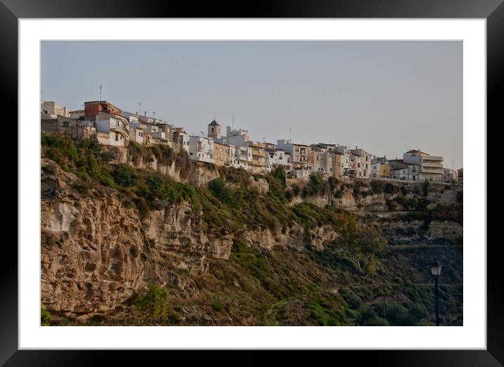 One of the Pueblos Blancos (white villages) near M Framed Mounted Print by Peter Bolton