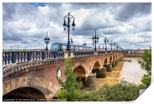 Pont de Pierre bridge, Bordeaux Print by Jim Monk