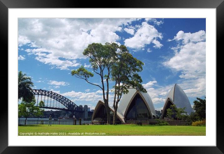 Sydney Opera House and Harbour Bridge Framed Mounted Print by Nathalie Hales