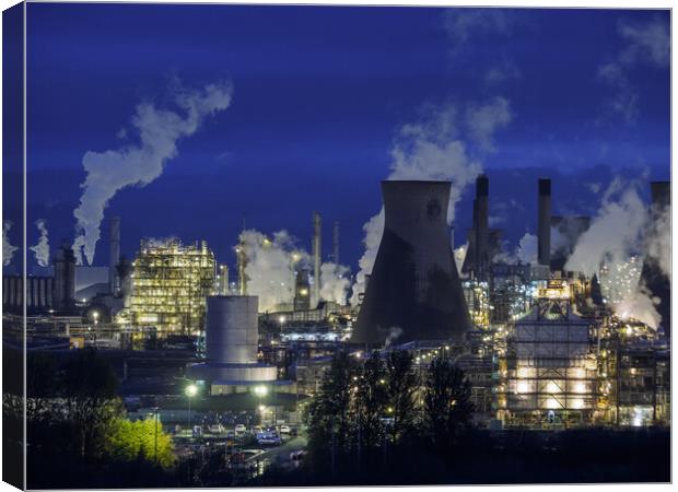 Industrial Night. Canvas Print by Tommy Dickson