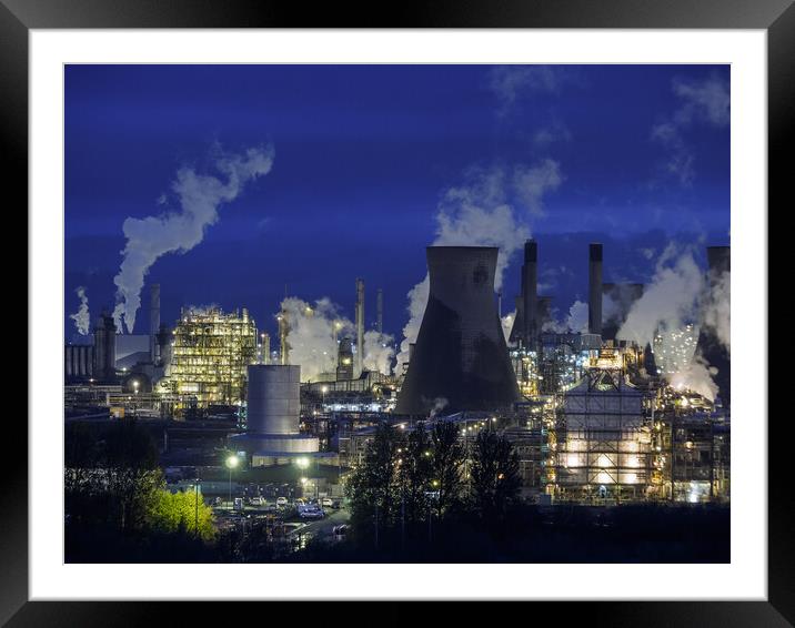 Industrial Night. Framed Mounted Print by Tommy Dickson
