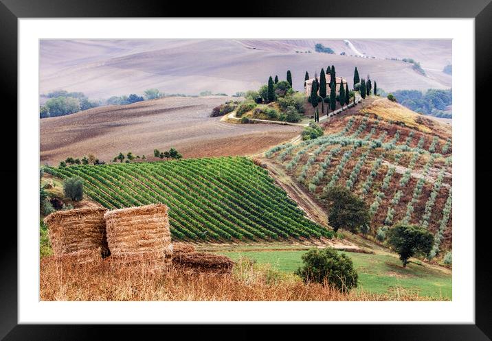 Belvedere Val D'Orcia, Tuscany Framed Mounted Print by John Frid