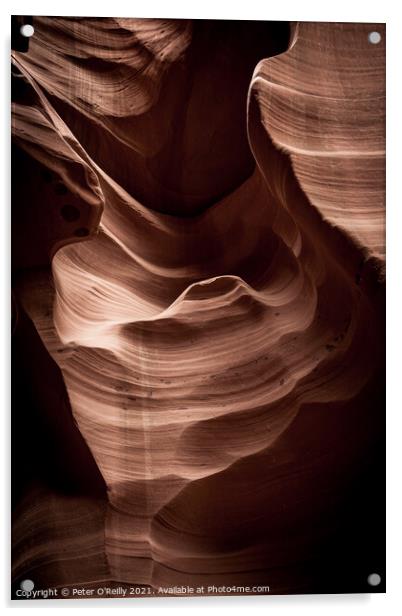 Antelope Canyon Shapes #2 Acrylic by Peter O'Reilly