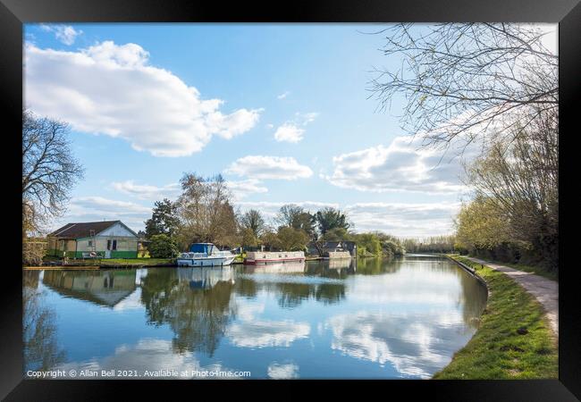 Reflections in the River Cam Framed Print by Allan Bell