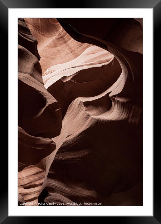 Antelope Canyon Shapes #1 Framed Mounted Print by Peter O'Reilly