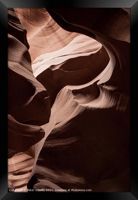 Antelope Canyon Shapes #1 Framed Print by Peter O'Reilly