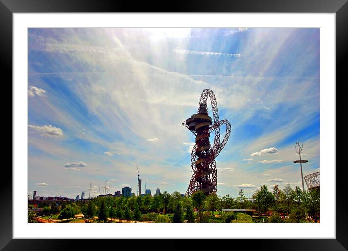 Twisted Olympic Tower Framed Mounted Print by Andy Evans Photos