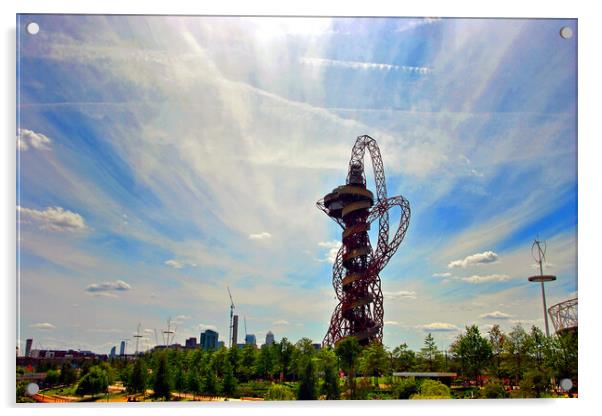 Twisted Olympic Tower Acrylic by Andy Evans Photos