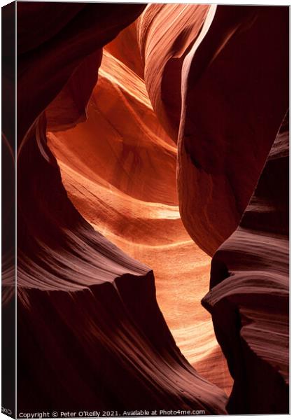 Antelope Canyon Colours #1 Canvas Print by Peter O'Reilly