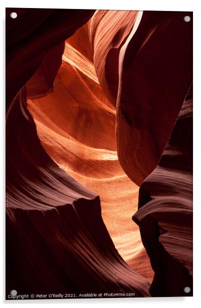 Antelope Canyon Colours #1 Acrylic by Peter O'Reilly
