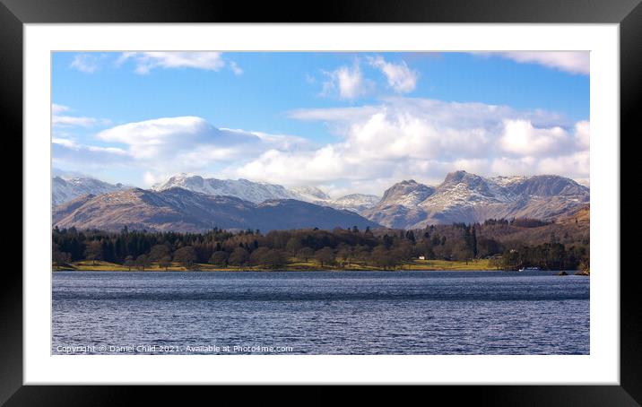 The view from Low Wood Bay Framed Mounted Print by Daniel Child
