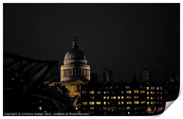 St. Pauls Print by Anthony Hedger