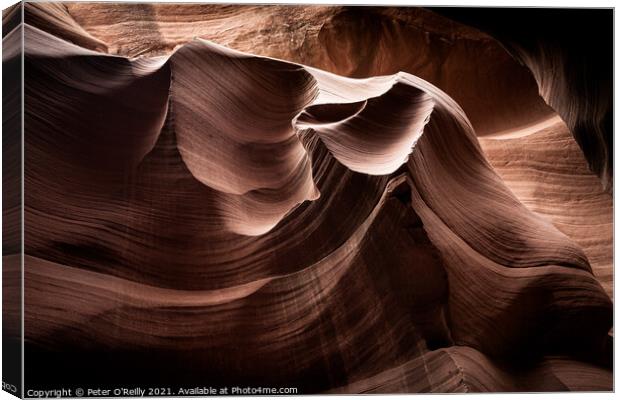 Antelope Canyon Shapes #3 Canvas Print by Peter O'Reilly