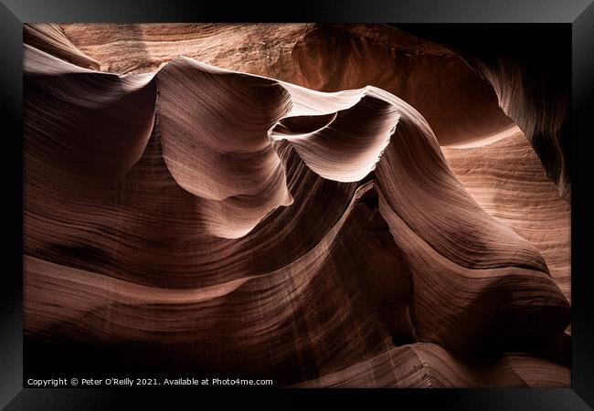 Antelope Canyon Shapes #3 Framed Print by Peter O'Reilly