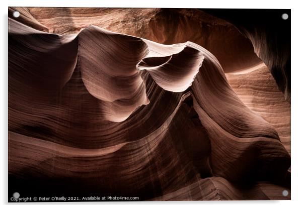 Antelope Canyon Shapes #3 Acrylic by Peter O'Reilly