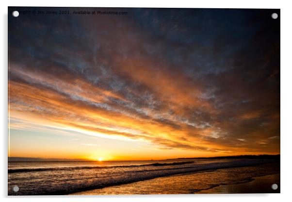 Morning sun sitting on the horizon Acrylic by Jim Jones