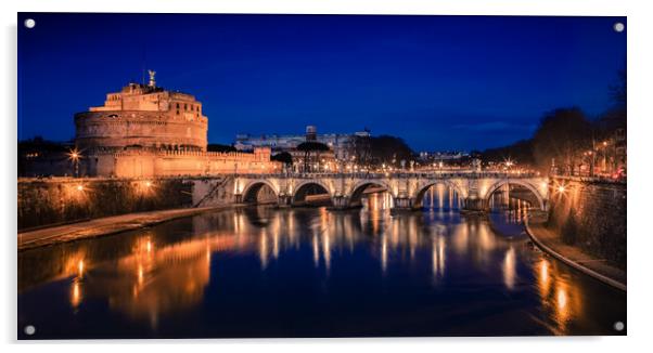 Castel Sant' Angelo - Rome Acrylic by John Frid