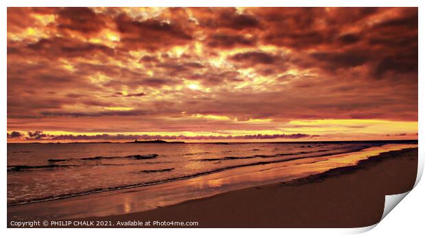 Farne Islands with dramatic sunrise 334  Print by PHILIP CHALK