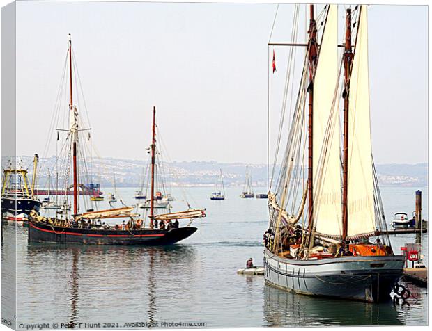 Brixham Leader And Irene  Canvas Print by Peter F Hunt