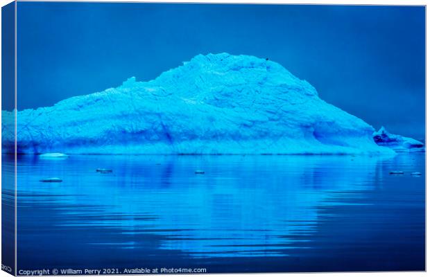Snowing Blue Iceberg Reflection Paradise Bay Skintorp Cove Antar Canvas Print by William Perry