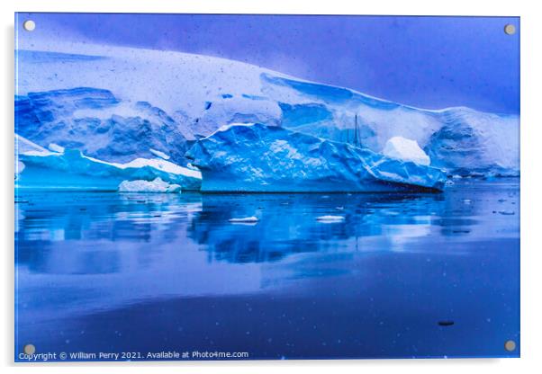 Saibloat Icebergs Glacier Snow Mountains Paradise Bay Antarctica Acrylic by William Perry