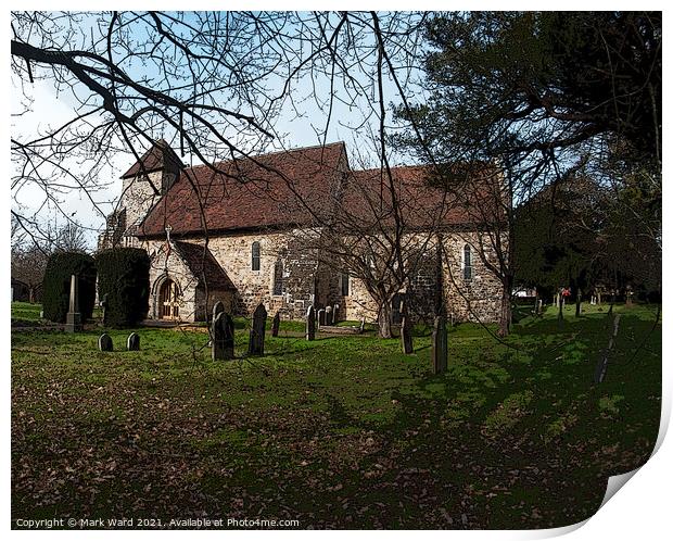 Westfield Church in Winter sun. Print by Mark Ward