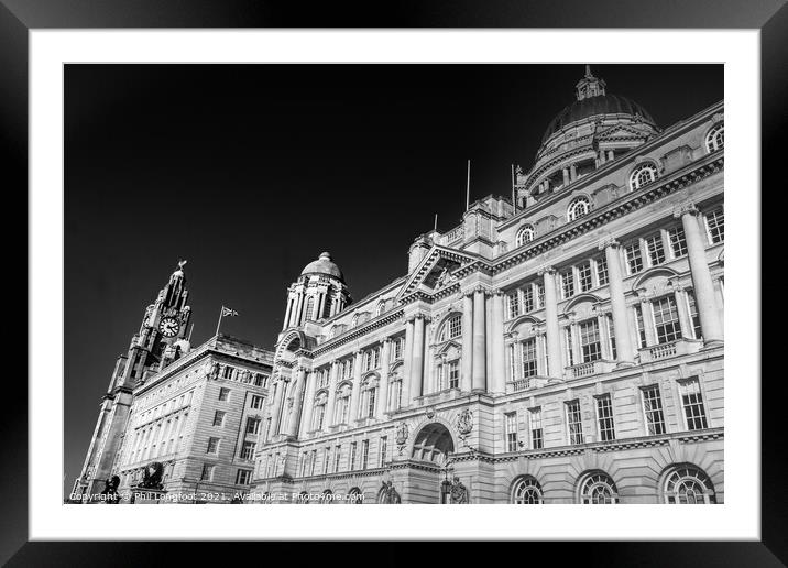 3 Graces Pier Head Liverpool  Framed Mounted Print by Phil Longfoot