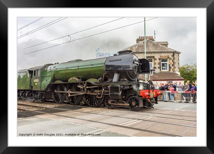 Flying Scotsman at Hest Bank Framed Mounted Print by Keith Douglas