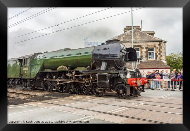 Flying Scotsman at Hest Bank Framed Print by Keith Douglas
