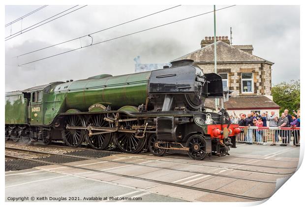 Flying Scotsman at Hest Bank Print by Keith Douglas