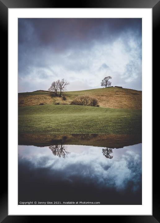 Moody Tree Reflection Framed Mounted Print by Jonny Gios